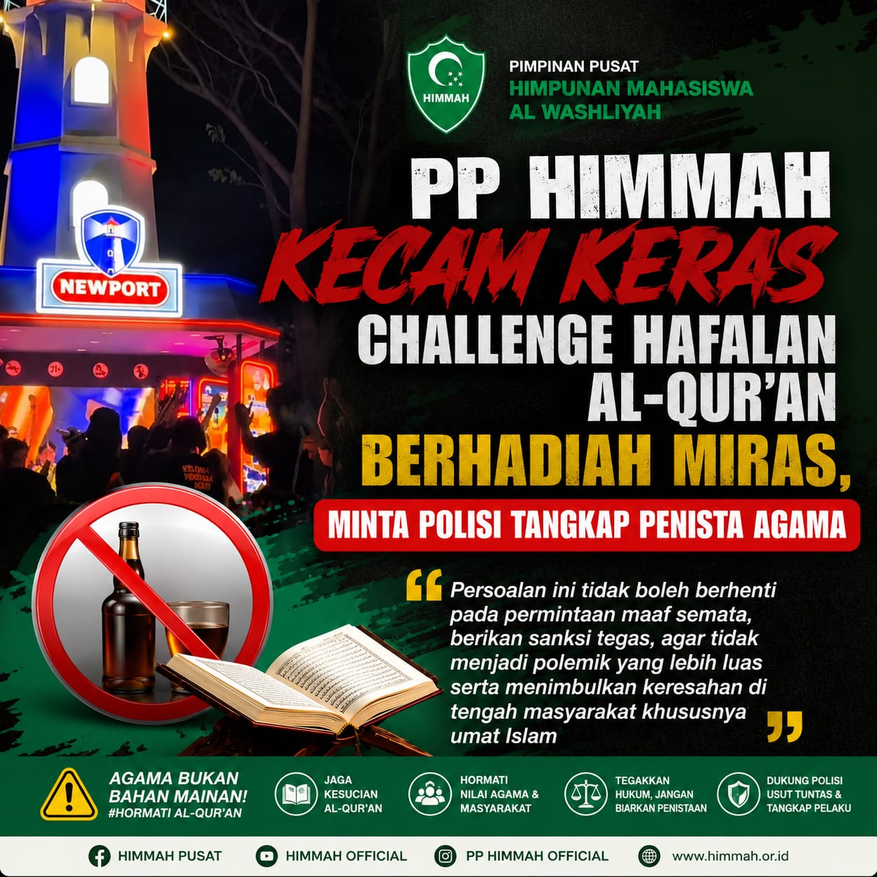PP HIMMAH Kecam Keras Challenge Hafalan Al-Qur'an Berhadiah Miras, Minta Polisi Tangkap Penista Agama
